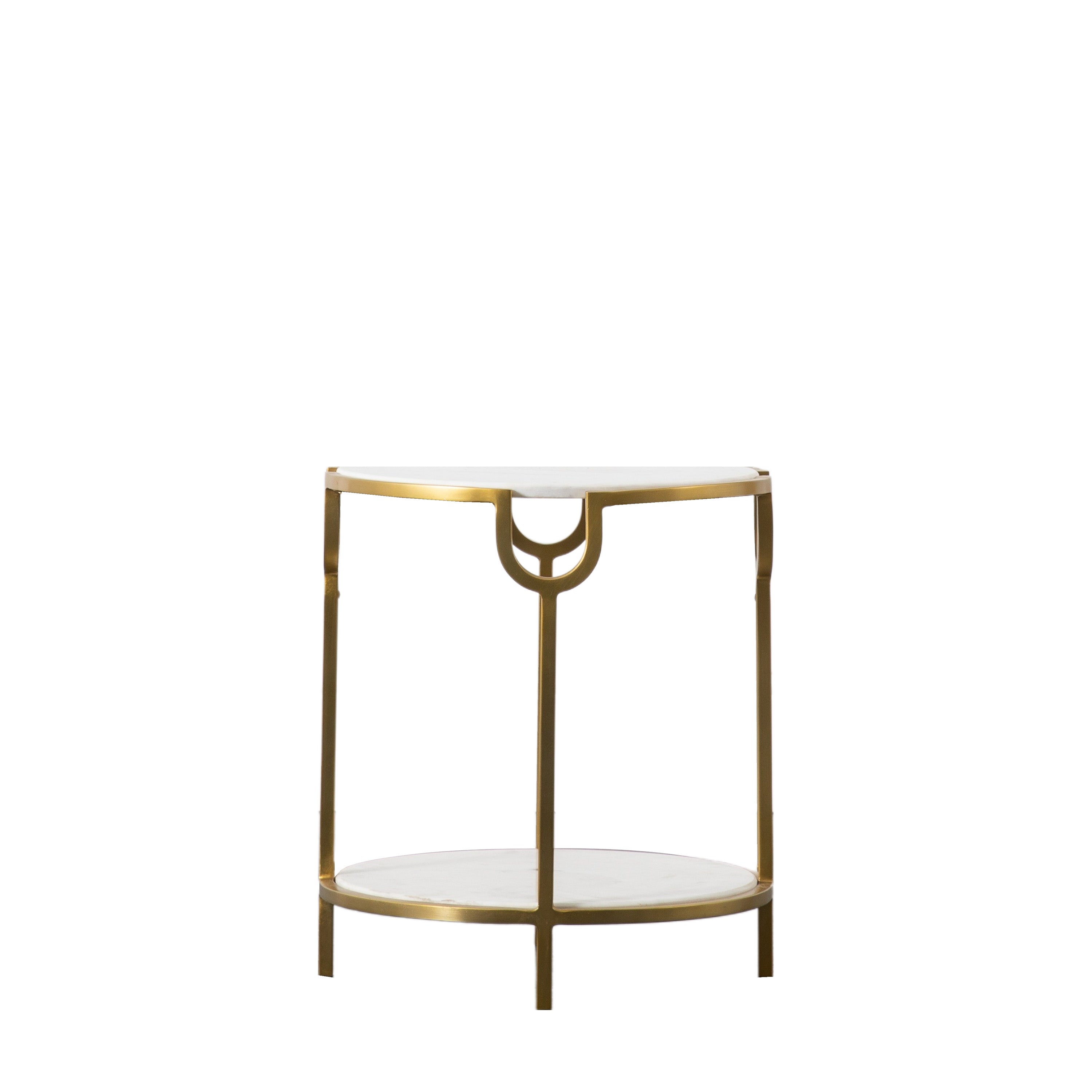 Beaufort Gold & White Marble Round Side Table